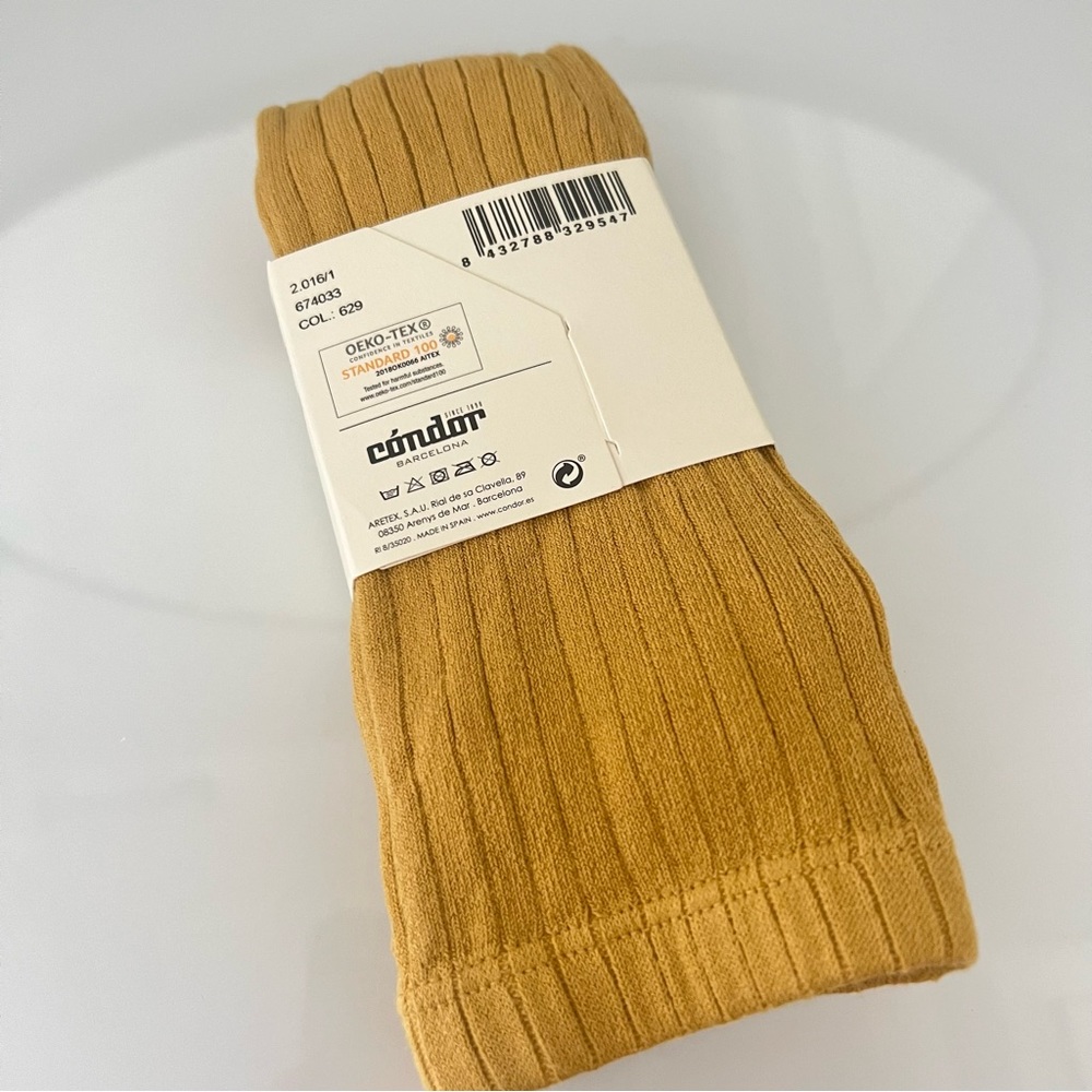 🆕Condor Basic Rib Tights size 6 Mustard - Picture 5 of 5